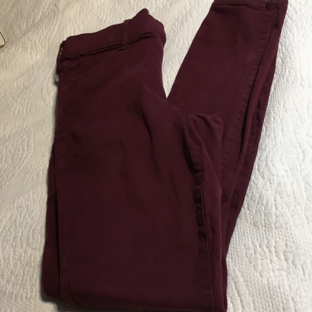Pull on jeans deep red stretchy Jeans. Size 8 - Picture 6 of 8